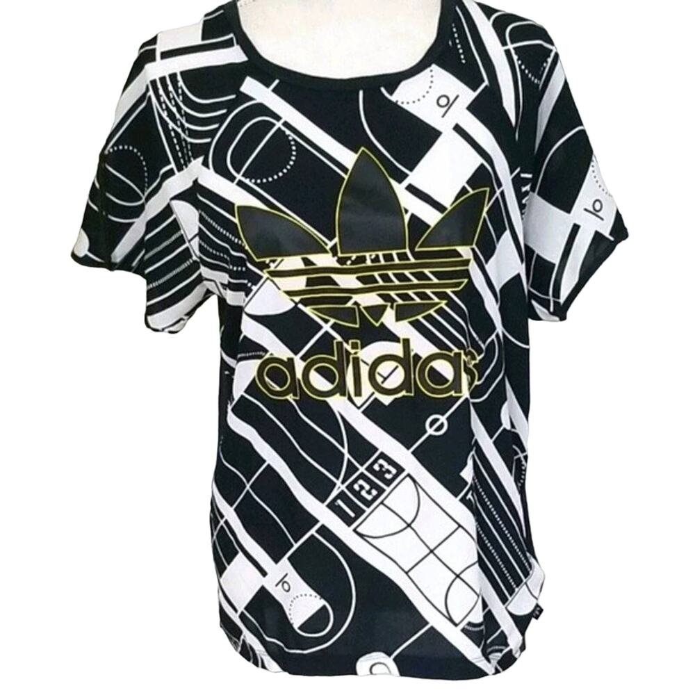 Adidas Black & Yellow Street Wear Top